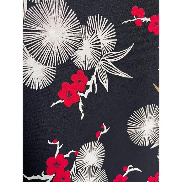 Intriguing Threads Chic Floral Midi Skirt 12 Black Boho Western Hippie Indie 80s - Picture 4 of 11